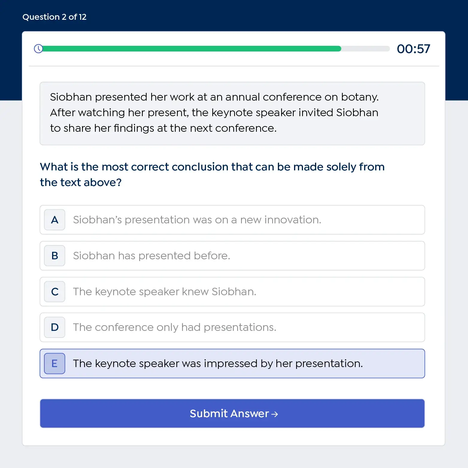 CTRS sample question